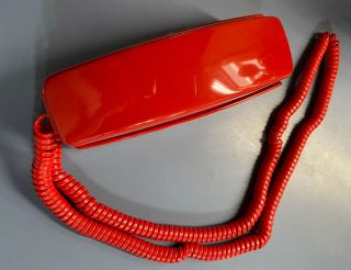 Vintage Red Phone Gte Bell Automatic Electric Push Button Desk Table Wall 1974