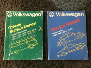 2 Vintage Vw Volkswagon Beetle & Bus Shop Repair Manuals