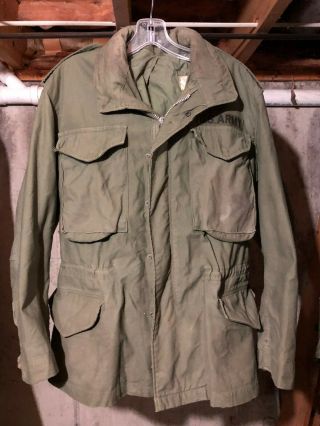 Vtg Us Army M - 65 Green Field Jacket 8405 - 782 - 2935 Mens Sz Short Small Vietnam
