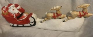 Vintage Santa Reindeer Blow Mold Union Products 31