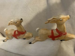 Vintage Santa Reindeer Blow Mold Union Products 31 3