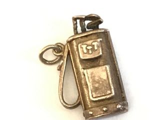 Vintage Silver Golf Clubs Charm Pendant.  Large 7/8 " Weight 5 Grams.