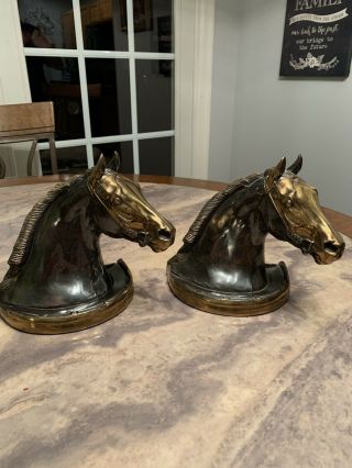 Vintage Dodge Inc.  Gladys Brown Metal Bronze Horse Head Set