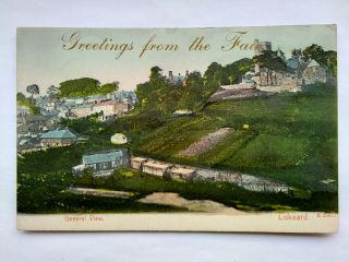 Liskeard Cornwall Vintage Colour Postcard 1910 General View