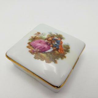 Vintage Limoges France Trinket Box With Courting Couple