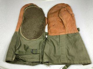 Vintage Military Arctic Mittens Army Air Force L Xl