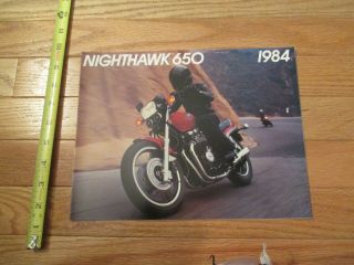 Honda Motorcycle Nighthawk 650 1984 Vintage Dealer Sales Brochure