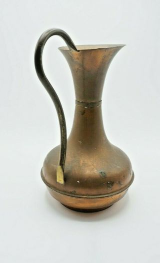 Vintage / Antique Copper Jug with Brass Handle.  2 of 2 - (1) 2