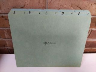 Vintage Oxford File Folder Dividers Blue Card Black Lettering Alphabet Tabs
