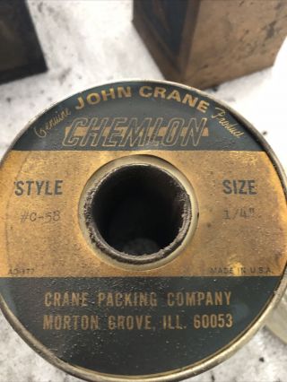 Vintage John Crane packing 1/4” size old antique 3