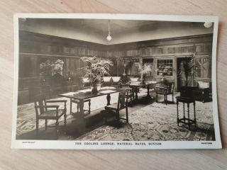 The Cooling Lounge,  Natural Baths,  Buxton 1932.  Vintage Real Photo Postcard