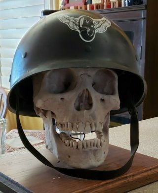 Vintage Us Military M1 Helmet Liner Motorcycle Cop L/xl