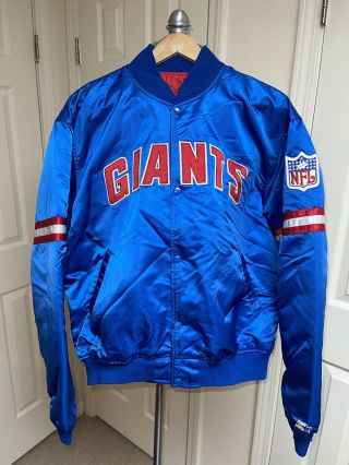 Vintage Starter Satin York Giants Spell Out Jacket Xl Pro Line