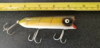 Vintage Heddon Lucky 13 Fishing Lure Gold Perch