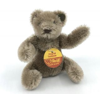 Steiff Teddy Bear Caramel Mohair Plush 11cm 4in Id Button Tag 1966 Vtg