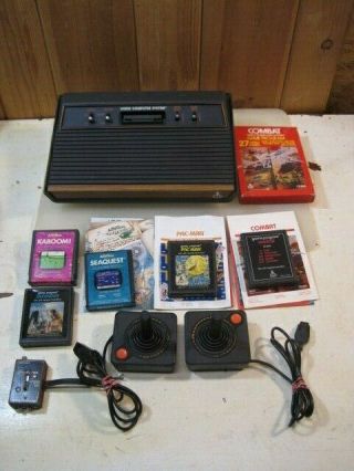 Vintage Atari Cx - 2600a Game System 2600 With Games - - As - Is B3574