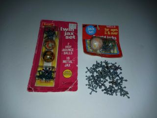 Antique Vintage Game Jacks Jax & 3 Rubber Balls