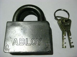 Vintage Abloy 3056 Padlock W/ 2 Keys.  Similar To 350.  High Security.