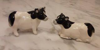 Vintage Otagiri Cow Salt And Pepper Shakers Black And White