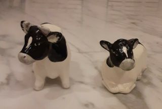 Vintage Otagiri Cow Salt And Pepper Shakers Black And White 2