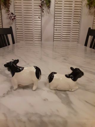 Vintage Otagiri Cow Salt And Pepper Shakers Black And White 3