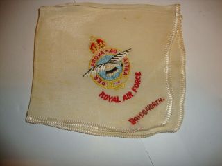 Ww1 Vintage Royal Air Force Silk Embroidered Handkerchief Bridgenorth