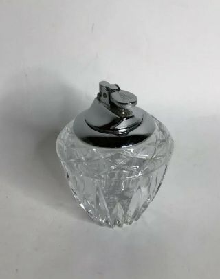 Vintage Glass Crystal Table Top Lighter