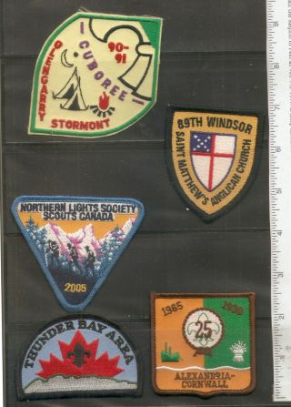 5 Vintage Scouts Canada Patches From Ontario Districts.  (canada)