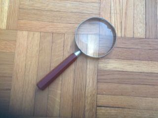 Vintage Hand Held Magnifying Glass 3 " Area 7 " Tall Made In Usa