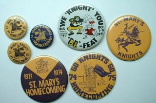 Vtg Devils Lake North Dakota High School Knights Homecoming Pinbacks 1965 1966,