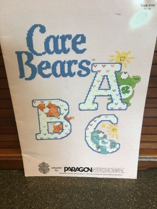 Rare Vintage Care Bears Abc Alphabet Cross Stitch Book 5109 - 1985