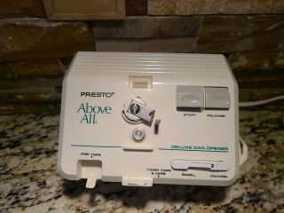 Vtg Presto Above All Automatic Under Cabinet Deluxe Can Opener 05607 White