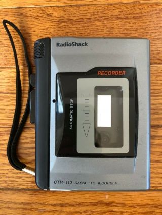 Vintage Radio Shack Ctr - 112 Handheld Voice Cassette Tape Recorder Player.