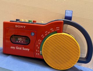 Vintage My First Sony Am/fm Radio Cassette Player Recorder Cfm - 2500 Please Read