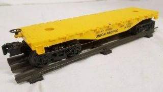 Vintage Lionel O Scale Gauge Union Pacific Up 9020 Yellow Flat Bed Car