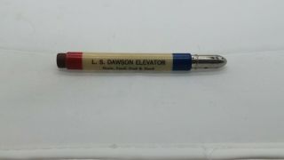 Vintage " L.  S.  Dawson Elevator,  Gilbert,  Iowa,  Ph 22r2 " Bullet Pencil