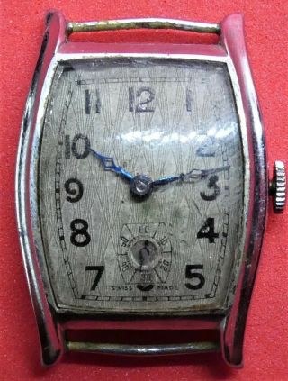 Early Vintage Swiss Made Tank Watch - Spares Or Repairs