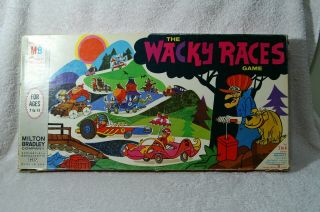 Vintage Wacky Races Board Game 1969 Hanna Barbera - A Milton Bradley Game 4937