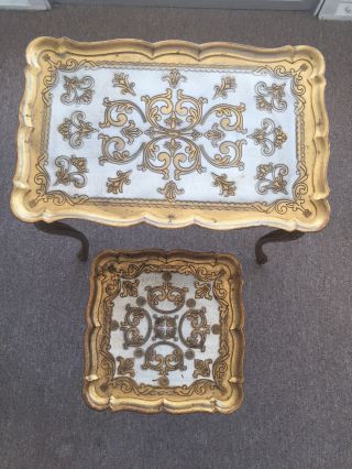 Vintage Ornate Cast Resin Tables - - Chippendale Style