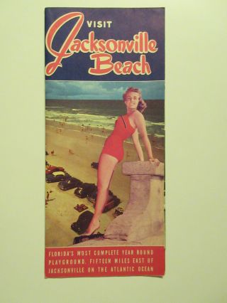Vintage Jacksonville Beach Florida Travel Brochure Great Color Photos Shape