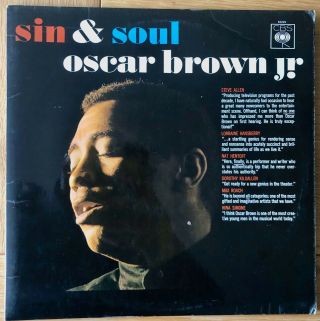 Oscar Brown Jr - Sin & Soul - Cbs - 62229 - Vg Cond - Vintage Vinyl Lp - 1966