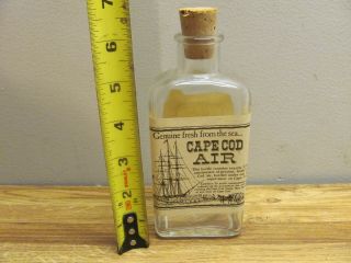 Vintage " Fresh From The Sea.  Cape Cod Air " Corked Bottle Souvenir