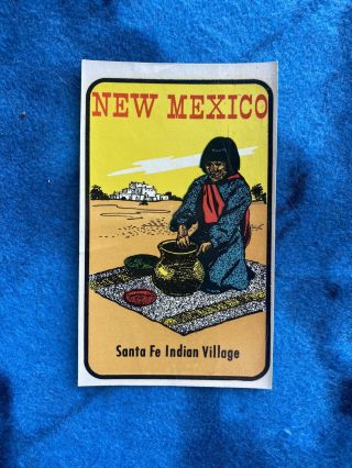 Mexico Vintage Water Transfer Decal Santa Fe Car Window Travel Ford Chevy