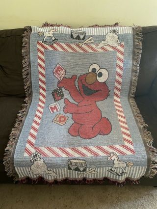 Vintage Sesame Street Elmo Knit Throw Blanket The Northwest Company Big Bird