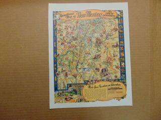 1946 Recreational Map Of Mexico A Vacation Adventure Tourist Art Print Ad