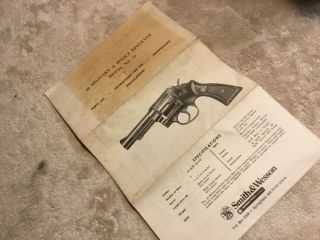 Vintage Smith And Wesson.  38 Military And Police Revolver Model 10 Instruction M