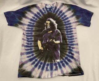 Vintage Grateful Dead Jerry Garcia Tie Dye Purple L 1995 Shirt