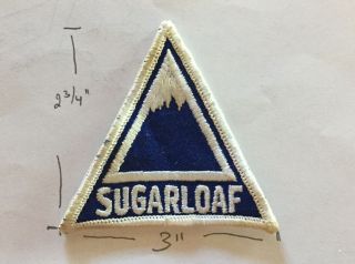 Vintage Sugarloaf Maine Ski Area Patch,  Cloth Blue And White 3” Wide,
