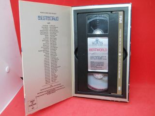 Vintage VHS WESTWORLD MGM Big Box Classic Science Fiction Rare Yul Brynner 2