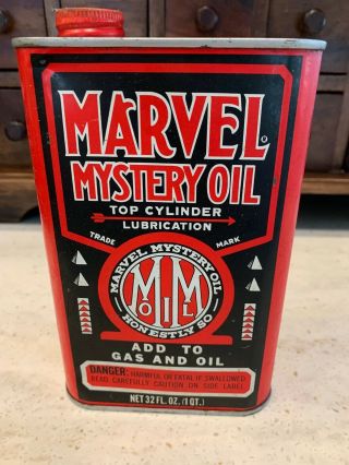 Vintage Marvel Mystery Oil Tin One Gallon Early 1950s 1960s Pre Upc Can